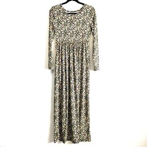 GRECERELLE Floral Print Long Sleeves Maxi Dress